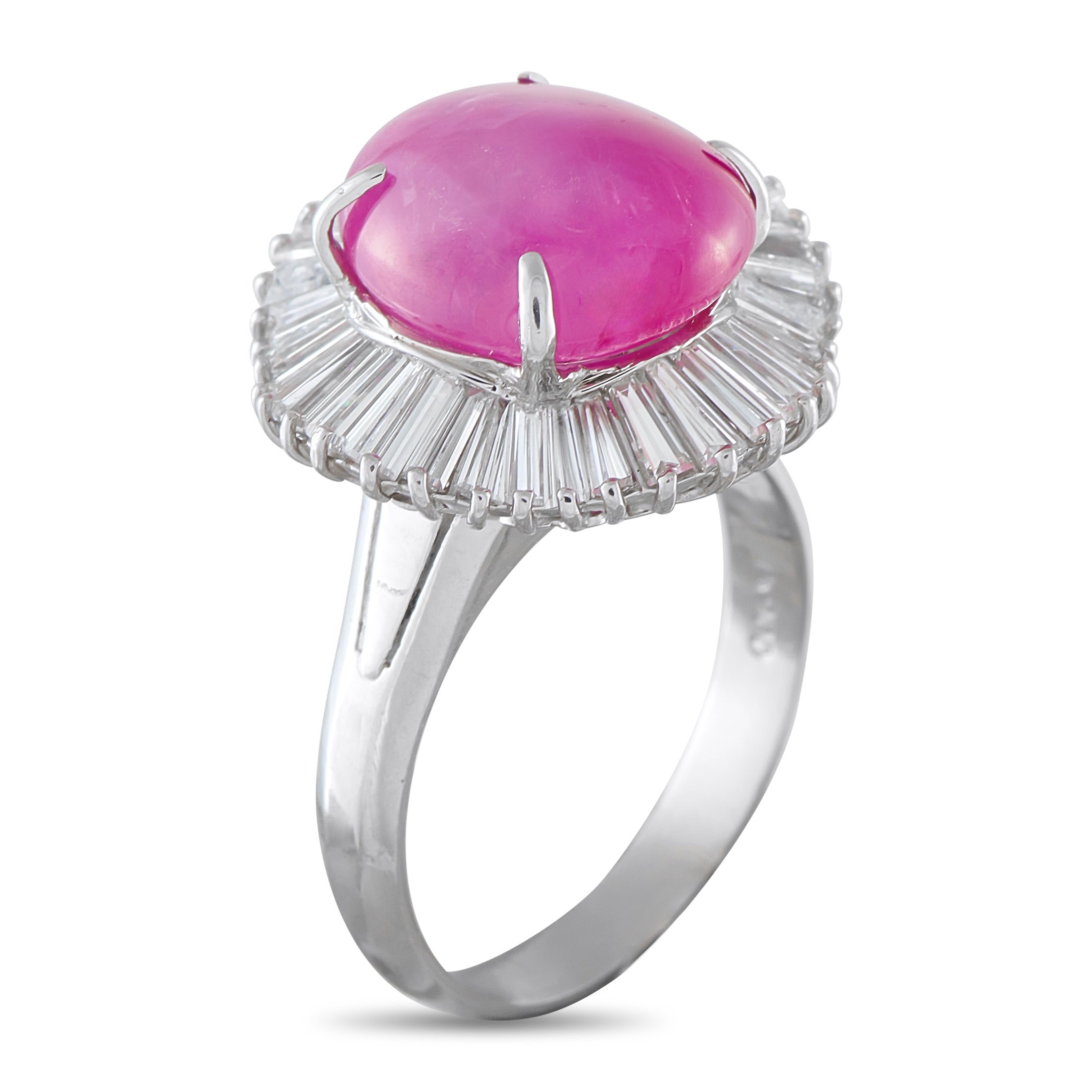 Platinum 1.70ct Diamond and Ruby Ring