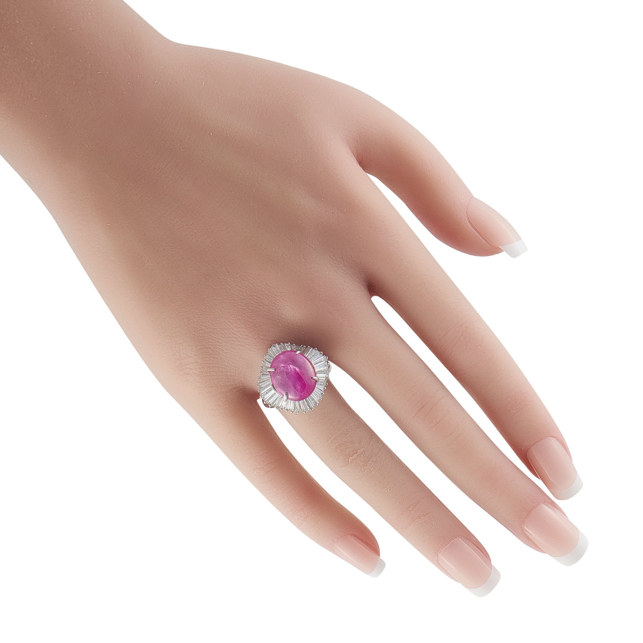 Platinum 1.70ct Diamond and Ruby Ring