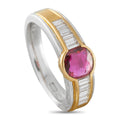 Platinum and 18K Yellow Gold 0.37ct Diamond and Ruby Ring