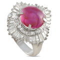 Platinum 1.40ct Diamond and Ruby Ballerina Ring