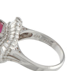Platinum 1.40ct Diamond and Ruby Ballerina Ring