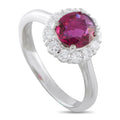 Platinum 0.41ct Diamond and Ruby Ring