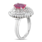 Platinum 1.52ct Diamond and Ruby Ring