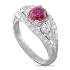 Platinum 0.60ct Diamond Ruby Ring