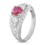 Platinum 0.60ct Diamond Ruby Ring