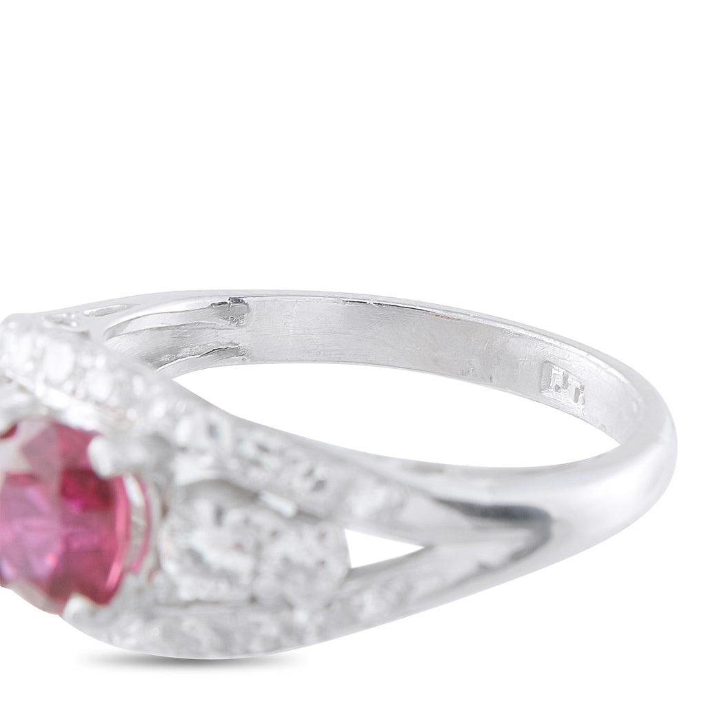 Platinum 0.60ct Diamond Ruby Ring