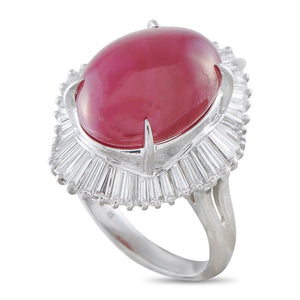 Platinum 1.56ct Diamond and Ruby Ring