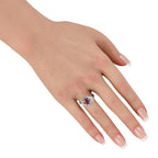 Platinum 0.90ct Diamond and Ruby Ring