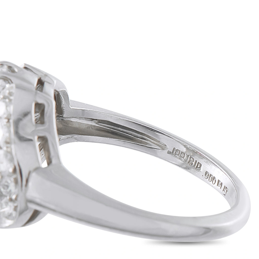 Platinum 0.90ct Diamond and Ruby Ring