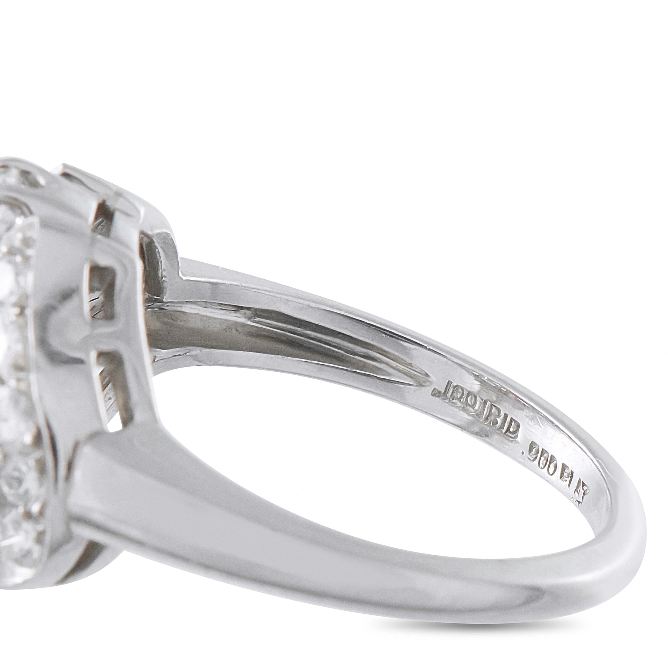 Platinum 0.90ct Diamond and Ruby Ring