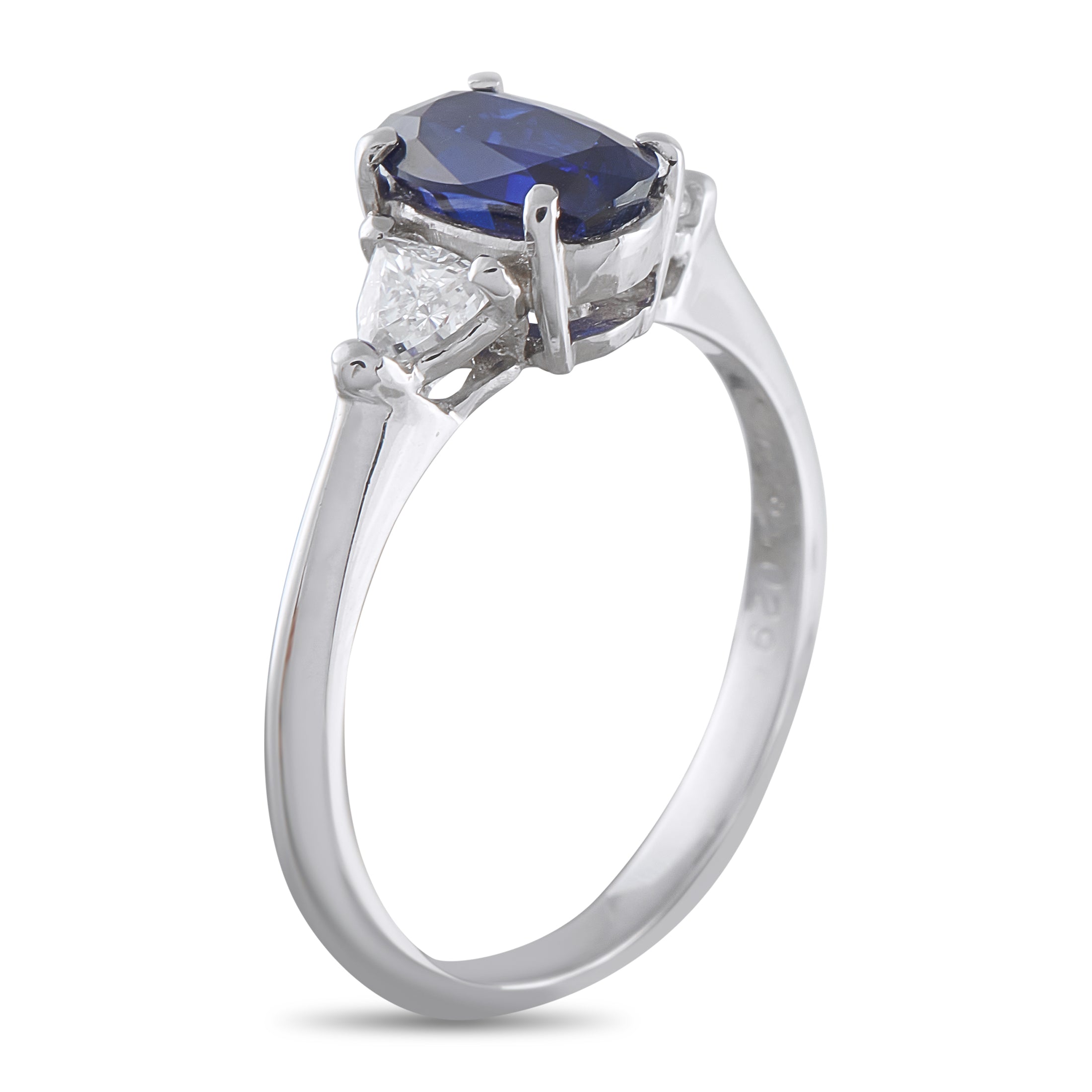 Platinum 0.30ct Diamond and Sapphire Ring
