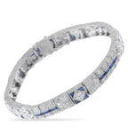 Exclusive Art Deco Platinum 2.70ct Diamond and Sapphire Bracelet – This impeccable bracelet features all the hallmarks of the