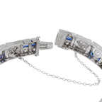 Exclusive Art Deco Platinum 2.70ct Diamond and Sapphire Bracelet