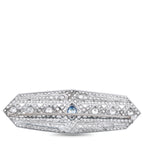 Platinum 4.0ct Diamond and Sapphire Brooch