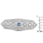 Platinum 4.0ct Diamond and Sapphire Brooch
