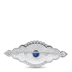 Platinum 2.50ct Diamond and Sapphire Brooch