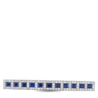Platinum 1.50ct Diamond and Sapphire Art Deco Bar Brooch