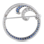 Vintage Platinum 1.0ct Diamond and Sapphire Brooch