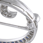 Vintage Platinum 1.0ct Diamond and Sapphire Brooch