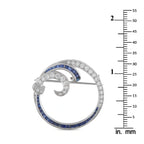 Vintage Platinum 1.0ct Diamond and Sapphire Brooch