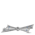Platinum 0.90ct Diamond and Sapphire Bow Brooch