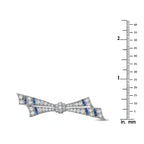 Platinum 0.90ct Diamond and Sapphire Bow Brooch
