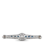 Platinum 0.90ct Diamond and Sapphire Brooch