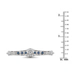 Platinum 0.90ct Diamond and Sapphire Brooch