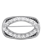 Platinum 0.80ct Diamond and Sapphire Brooch