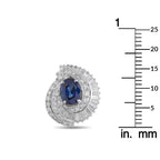 Platinum 1.50ct Diamond and Sapphire Earrings