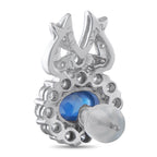 14K White Gold 1.84ct Diamond and Sapphire Bow Earrings