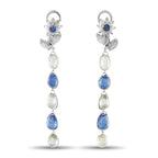 Platinum 10.0ct Diamond and Sapphire Earrings