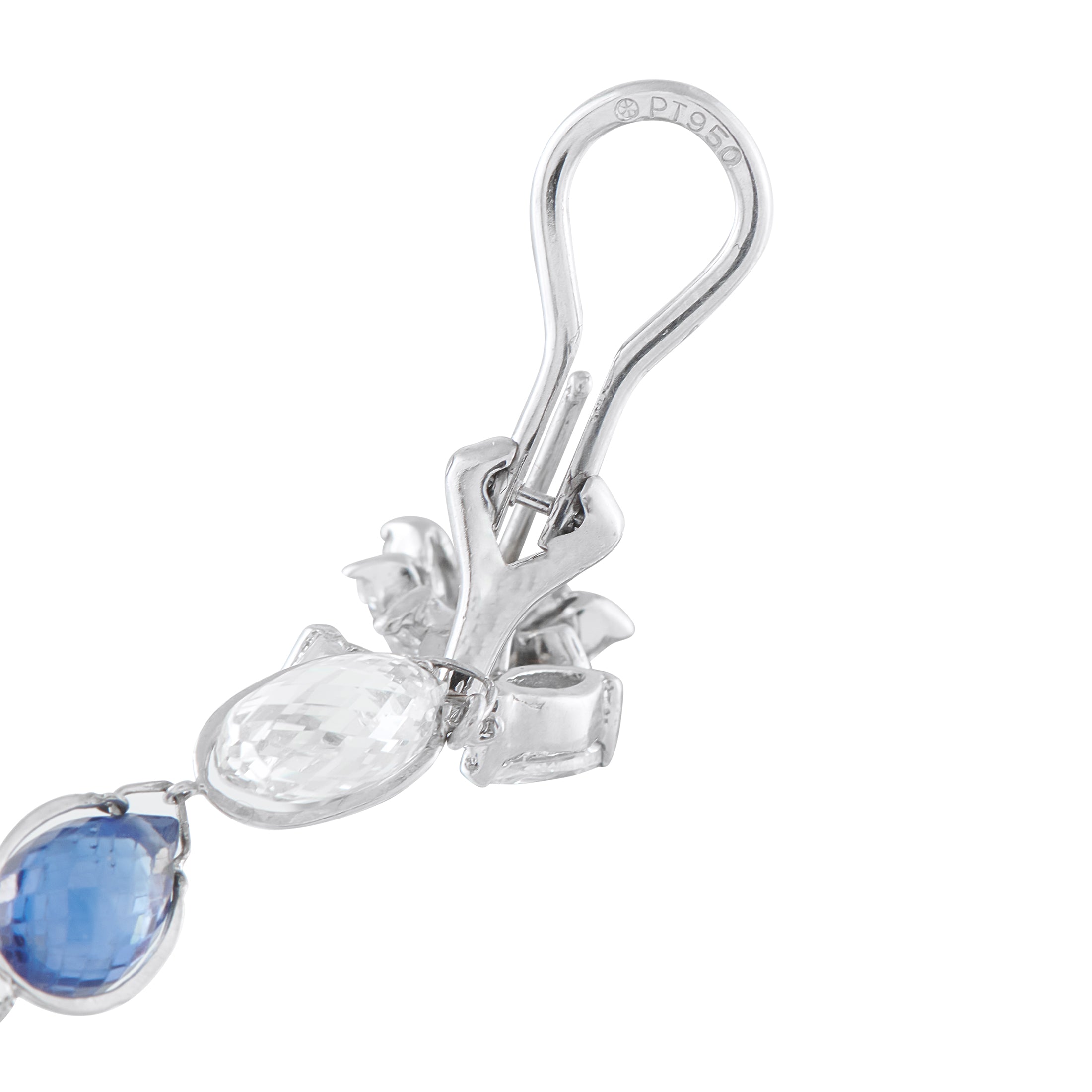 Platinum 10.0ct Diamond and Sapphire Earrings