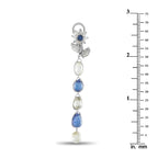 Platinum 10.0ct Diamond and Sapphire Earrings