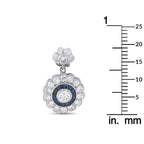 Platinum 1.66ct Diamond and Sapphire Earrings