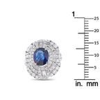 Platinum 1.39ct Diamond and Sapphire Earrings