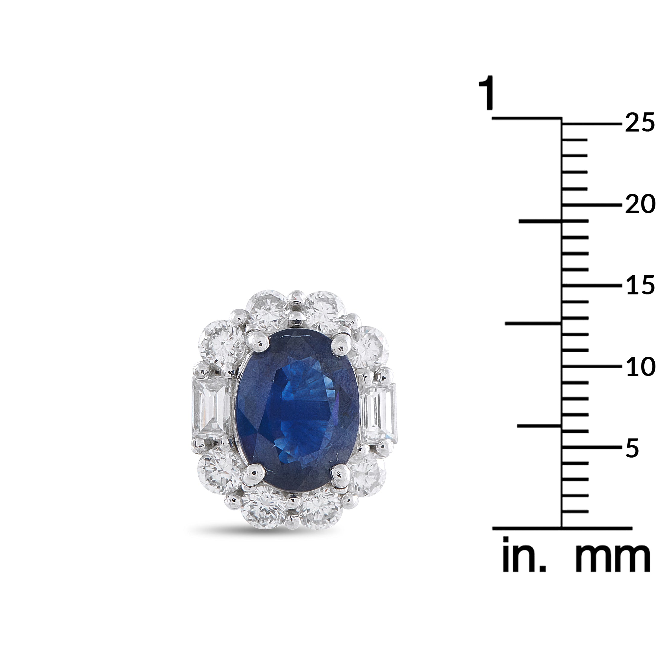 Platinum 2.31ct Diamond and Sapphire Earrings