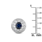 Platinum 1.32ct Diamond and Sapphire Earrings
