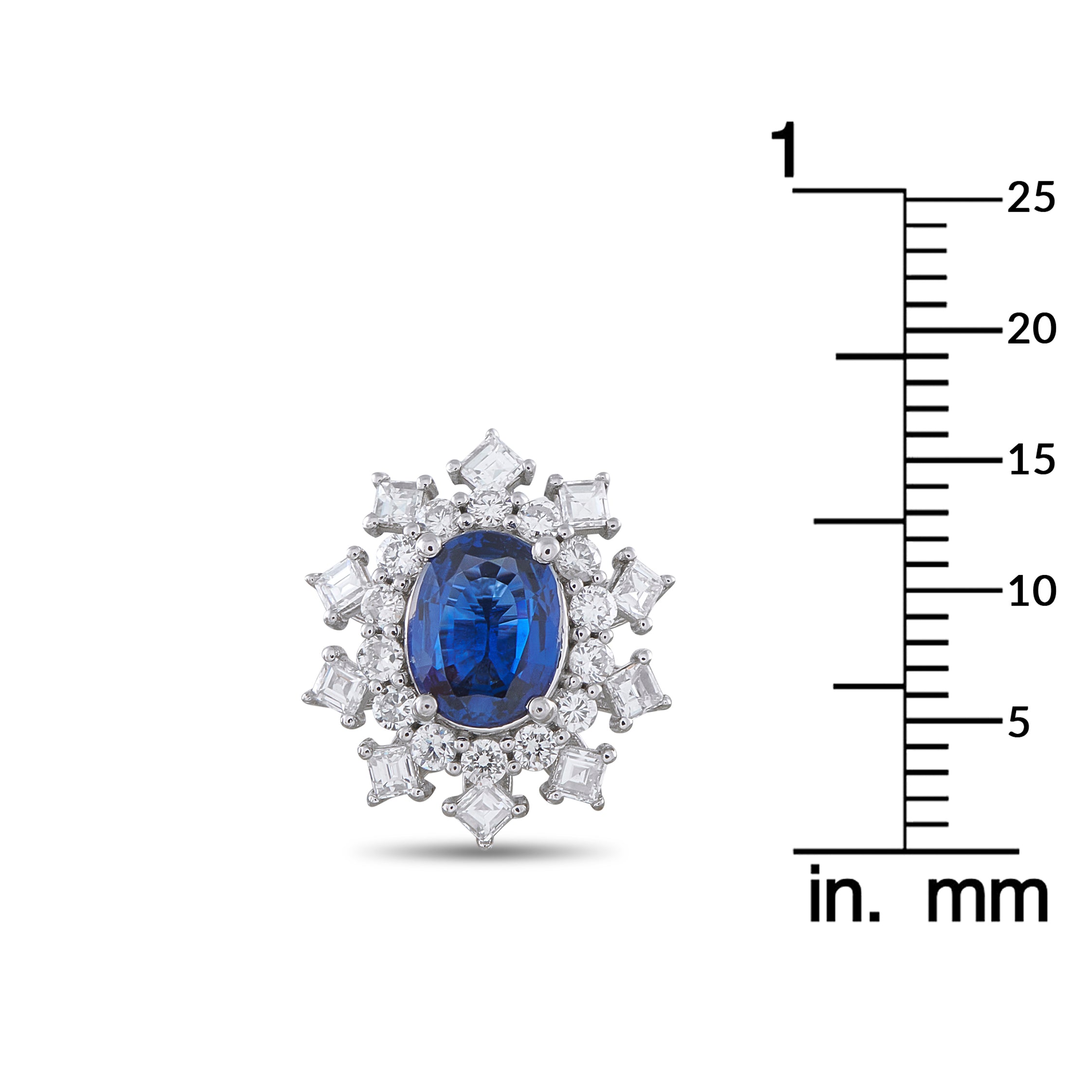 Platinum 1.19ct Diamond and Sapphire Earrings
