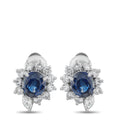 Platinum 0.89ct Diamond and Sapphire Earrings
