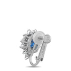Platinum 0.89ct Diamond and Sapphire Earrings