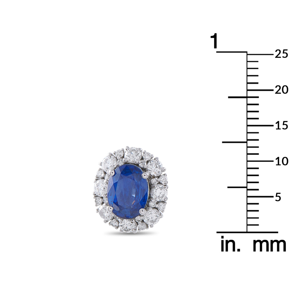 Platinum 1.02ct Diamond and Sapphire Earrings