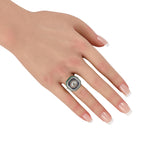 Antique Platinum 1.40ct Diamond, Sapphire, and Emerald Ring
