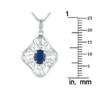 Platinum 1.15ct Diamond and Sapphire Pendant Necklace