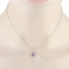 Exclusive Platinum 0.21ct Diamond and Sapphire Pendant Necklace