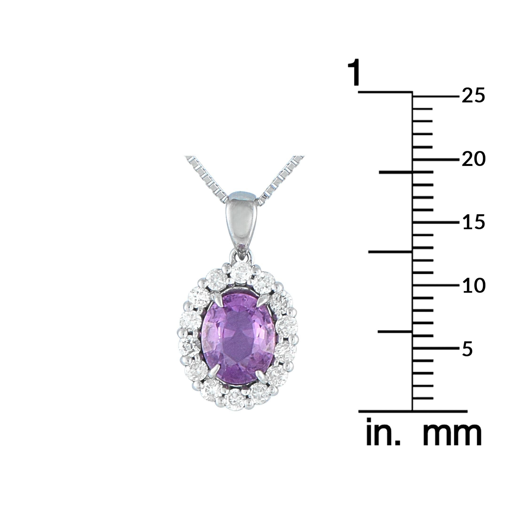 Exclusive Platinum 0.21ct Diamond and Sapphire Pendant Necklace