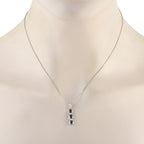 Platinum 0.14ct Diamond and Sapphire Necklace