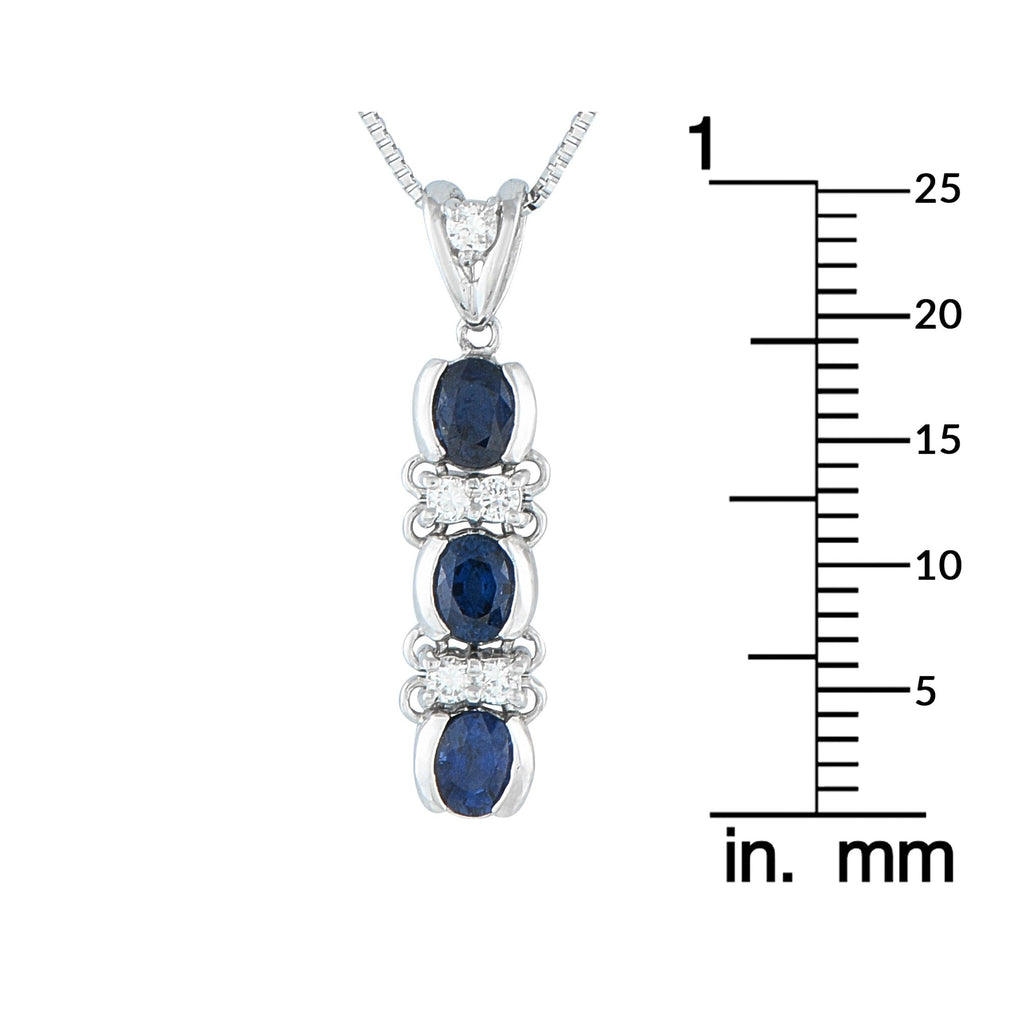 Platinum 0.14ct Diamond and Sapphire Necklace