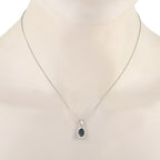Exclusive Platinum 0.30ct Diamond and Sapphire Pendant Necklace