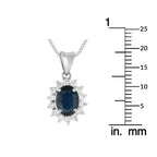 Exclusive Platinum 0.30ct Diamond and Sapphire Pendant Necklace
